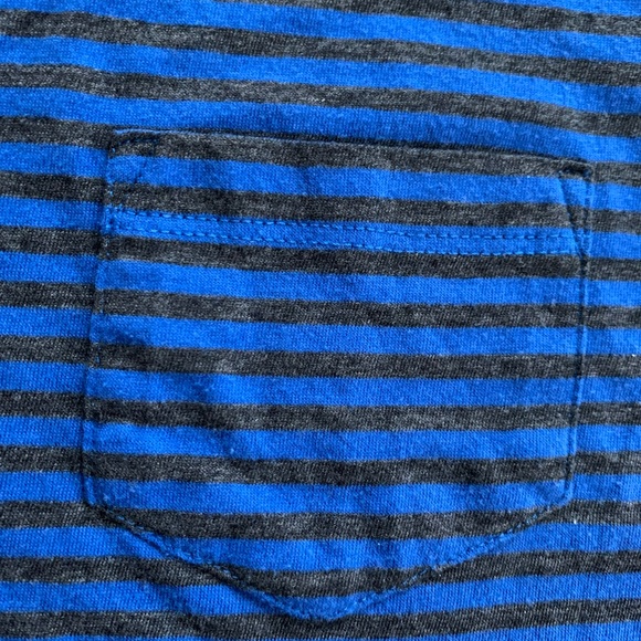 Charlotte Russe. Blue and Dark Gray Striped Top. Size Medium. - Picture 4 of 5